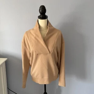 Reiss Astrid High Neck Camel Cross Over Sweatshirt Size M - Picture 1 of 10