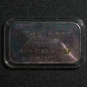 1 oz silver Engelhard bar – .999 fine – vintage toner with serial PH335397 - Picture 1 of 2