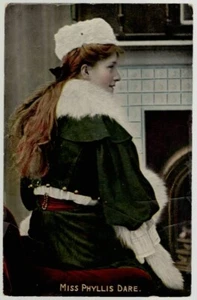EDWARDIAN ACTRESS MISS PHYLLIS DARE VINTAGE POSTCARD 1908 BB SERIES G 100921 Q - Picture 1 of 2