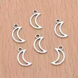 10 Pc Crescent Moon Charm for Bracelet/Necklace/Earring making - Picture 1 of 2