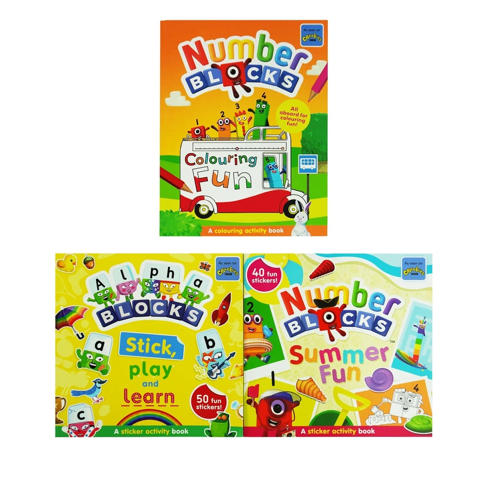 Numberblocks Colouring Fun & Sticker Activity Book - 3 Bks Set - Ages 3+ - PB - Image 1 of 4