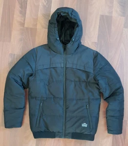 JACK & JONES ''Core'' Hooded Quilted Winter Jacket Black size M Zipper Pockets - Picture 1 of 5