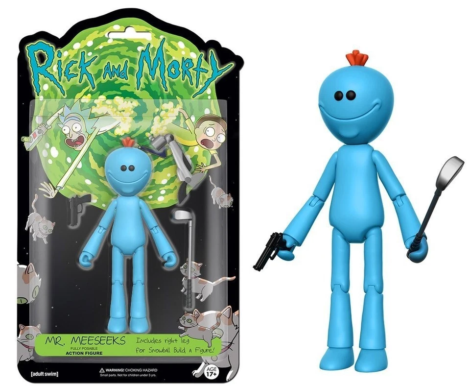 Funko Adult Swim Rick and Morty MR. MEESEEKS Action Figure Snowball w/ R Leg - Image 1 of 3