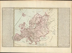 "Mapa antiguo de lagos, ríos y montañas de Europa 1767 de Clouet ~ 22,7"" x 16,6" - Imagen 1 de 6