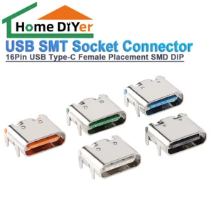 Type C 16Pin USB SMT Socket Connector USB Type-C Female Placement SMD DIP - Picture 1 of 11