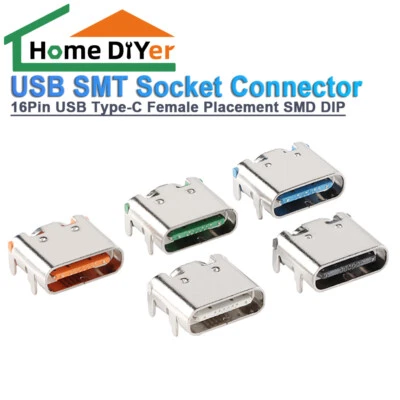 Typ C 16Pin USB SMT-Anschlussstecker USB Typ-C Buchsenplatzierung SMD DIP - Image 1 of 4