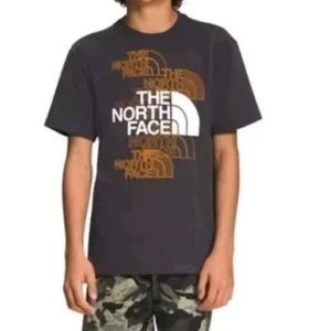 The North Face Boys Graphic Logo Tee Short-sleeved Grey/Orange Size Medium (10). - Picture 1 of 5