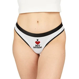 I Love My Boyfriend Tanga - süße Damenunterwäsche, Geschenke für Sie - verspielte Dessous - Bild 1 von 26