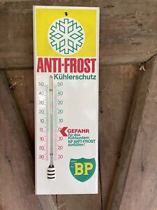 BP Anti-Frost Werbethermometer NO Emailschild Tankstelle Garage Werkstatt