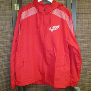 DETROIT RED WINGS Men's jacket, size XL, color: red, NWT, lightweightm, 1/2 zip - Picture 1 of 10
