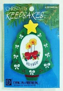 Vintage Christmas Keepsakes Counted Cross Stitch Wood Ornament Kit Holy Night - Picture 1 of 3