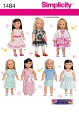 18" Dolls Clothes Simplicity Sewing Pattern 1484 Dress Our Generation type doll