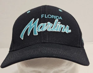 Vintage Nike Florida Marlins Baseball Twill Script Snapback Hat Cap MLB - Picture 1 of 8