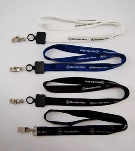 Genuine Mercedes Benz Lanyard ID Card Badge Alligator Clasp Holder White Black - Picture 1 of 10