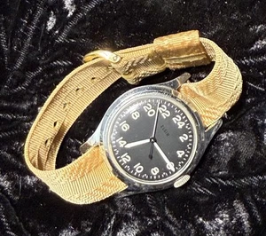 Vintage Elgin Cal. 729 18J 24 Hour Dial Hacking Stainless US Military Wristwatch - Picture 1 of 13