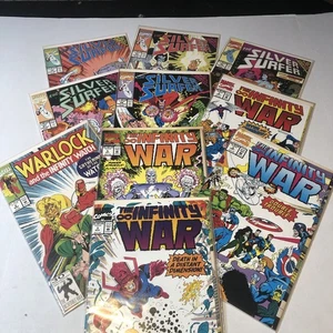 10 Vtg Infinity War Warlock Silver Surfer Marvel Comic Books 90s Lot #4 RGY - Picture 1 of 6