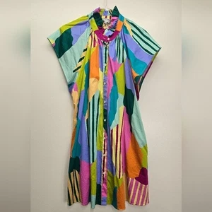 CROSBY Wilhelmina Dress in Color Fields M Medium Mollie Burch - Picture 1 of 6
