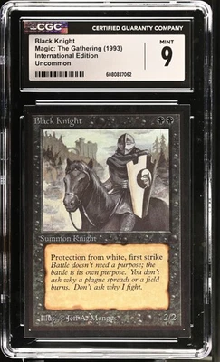 CGC 9 Mint - Black Knight -  International Edition - Vintage Magic The Gathering - Image 1 of 2