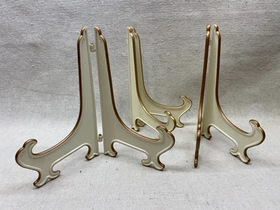 Lote de 3 soportes decorativos para placas de oro blanco de 8" de plástico caballete de exhibición MCM Foto 1 de 4