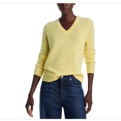 Suéter C by Bloomingdale's para mujer tejido de cachemir con cuello en V talla XL amarillo Buttercup Foto 1 de 2