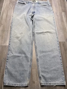 Vintage Y2K Sonoma Jeans Mens Sz 36x32 Denim Distressed Skater Baggy Light Wash - Picture 1 of 14