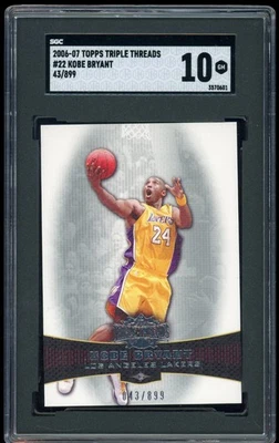2006-07 Topps Triple Threads KOBE BRYANT #22 /899 SGC 10 GEM MING - Image 1 of 2