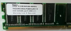 TRS 512MB64M x64 400MHz DDR512M64U-PC400CL252X.16 DDRSDRAMunb.PC3200 CL2,5 - Bild 1 von 4