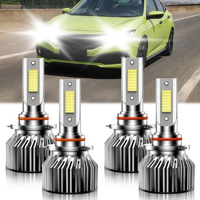 High Low Beam Combo LED Headlight Bulbs Kit 10000lm For Honda Civic 1988-2015 - Image 1 of 4