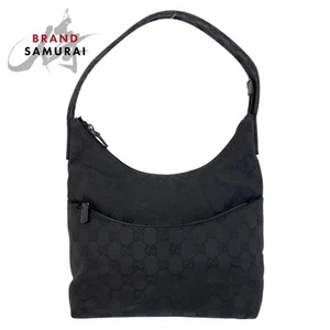 Bolso de hombro Gucci negro de lona Gg 001 3386 para mujer 500835 usado - Imagen 1 de 11