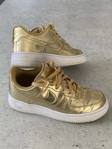 Nike Air Force 1 - Liquid Metal Gold Womans UK 5 Trainers - Picture 1 of 10