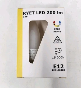 IKEA Ryet LED Light Bulb E12 C3 200 Lumens 2700K  3W - Picture 1 of 3