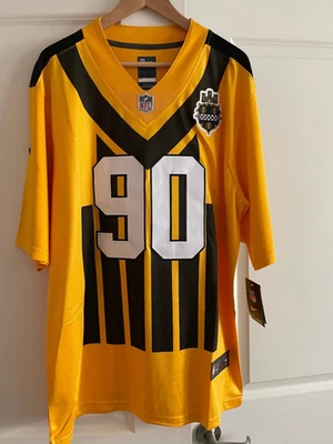 Pittsburgh Steelers T.J. Watt #90 Alternate 1933 Throwback Gold Jersey - Adult L