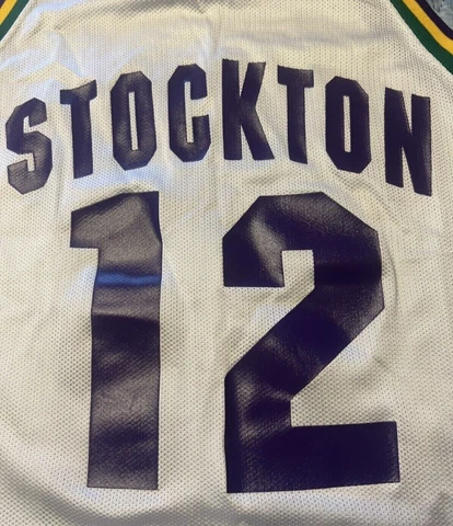 Vintage 90s Champion NBA Utah Jazz John Stockton Jersey Size 36 Cover