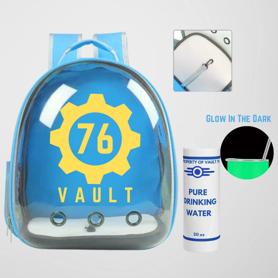 Mochila grande estilo retro propiedad de estilo bóveda con vaso que brilla en la oscuridad  Foto 1 de 3