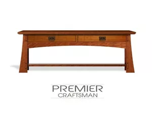 OakPark Stickley Style Mission Coffee Table Arts & Crafts 52" Oak Cocktail Table - Picture 1 of 3