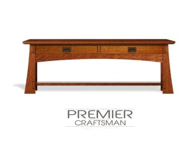 OakPark Stickley Style Mission Coffee Table Arts & Crafts 52" Oak Cocktail Table - Image 1 of 3
