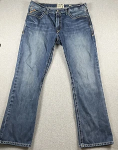 Ariat M4 Jeans Relaxed Fit Men's 40x34 Western Distress Bootcut Cowboy Comfort - Picture 1 of 14