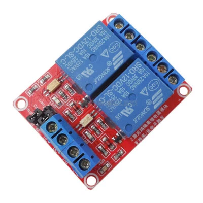 2-Channel 12V Relay Module Optocoupler High and Low Level Trigger for Arduino - Bild 1 von 4