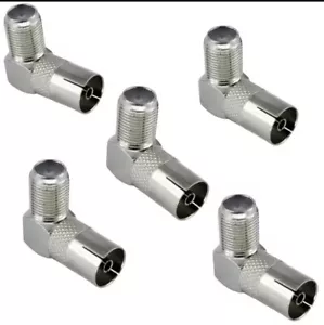 2x Conector de ángulo recto 90 grados F hembra a coaxial TV hembra adaptador aéreo enchufe - Imagen 1 de 4