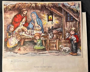 Vtg ADVENT Calendar Haco 99 NativIty Scene Crèche W. Germany w Envelope - Picture 1 of 11