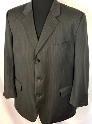 Tasso Elba Men's Size 48R Premium Quality Suit Blazer Jacket Striped 100% Wool - Image 1 of 4