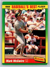 1988  Fleer Baseball's Best Sluggers vs Pitchers Mark McGwire #27 Athletics