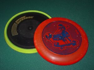 2 Frisbees Imperial Air Grip Red 2001 Board Rider & Aerobie Superdisc Pre-owned