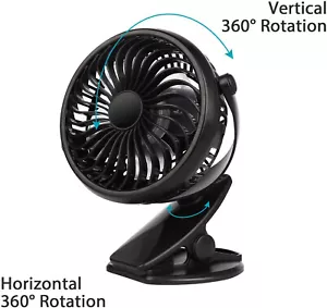 4.5 Inch Table Fans Mini USB Desk Fan Clip on Portable Cooling Fan with 3 Speed - Picture 1 of 23