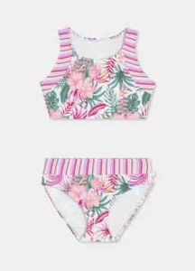 Seafolly Big Kids Island in the Sun Spliced Bikini Set L140959 Girls Size 14 AUS - Picture 1 of 2