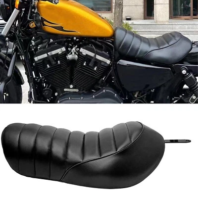 Almohadilla de asiento individual negra para conductor de motocicleta Harley Sportster Iron 883 1200 Foto 1 de 4