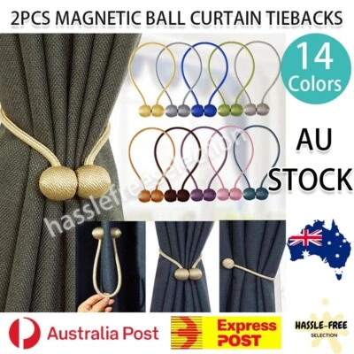 2PCS Magnetic Ball Curtain Tiebacks Tie Backs Ball Holder Hooks Home Clothing - image 1 of 3