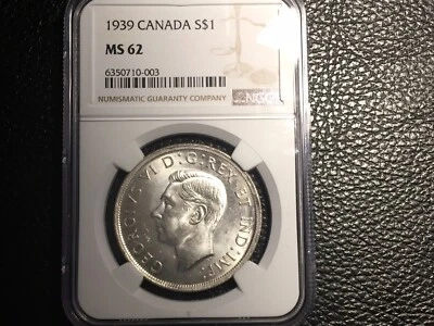 1939 Canadian Dollar NGC Ms 62 White And Bright - Image 1 of 4