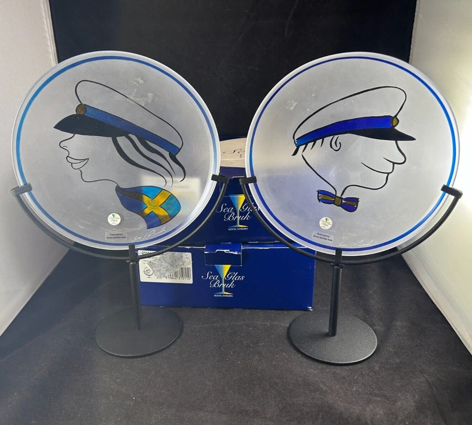 SEA GLASBRUK PLACA DE VIDRIO RENATE STOCK COLECCIÓN MAR SUECIA CONJUNTO CAPITÁN ESTUDIANTE Foto 1 de 4