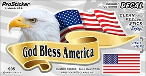ProSticker 905.6 (One) 6"x 12" Eagle God Bless America Decal Sticker USA - Picture 1 of 2